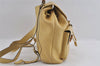 Authentic GUCCI Bamboo Vintage Backpack Leather Yellow Cream 2619I