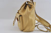 Authentic GUCCI Bamboo Vintage Backpack Leather Yellow Cream 2619I