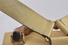 Authentic GUCCI Bamboo Vintage Backpack Leather Yellow Cream 2619I