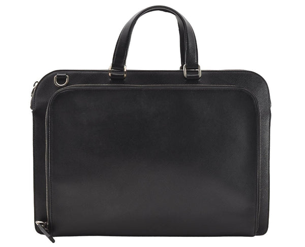 Authentic PRADA Saffiano Leather 2Way Briefcase Business Bag Black 2620I