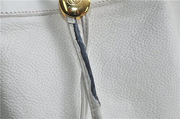 Authentic GUCCI Shoulder Cross Body Bag Leather White 2621D