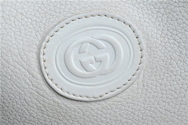 Authentic GUCCI Shoulder Cross Body Bag Leather White 2621D