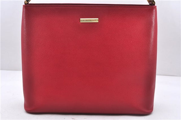 Authentic BURBERRY Vintage Leather Shoulder Hand Bag Purse Red 2621E