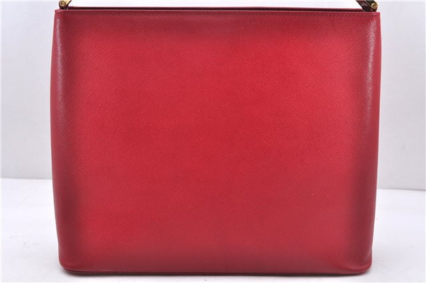 Authentic BURBERRY Vintage Leather Shoulder Hand Bag Purse Red 2621E