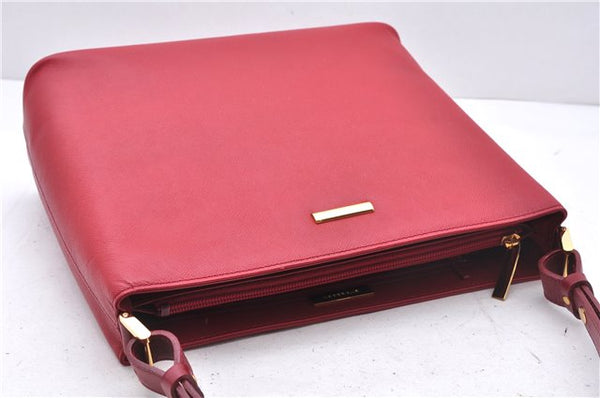 Authentic BURBERRY Vintage Leather Shoulder Hand Bag Purse Red 2621E