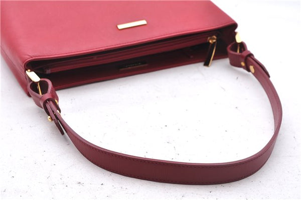 Authentic BURBERRY Vintage Leather Shoulder Hand Bag Purse Red 2621E