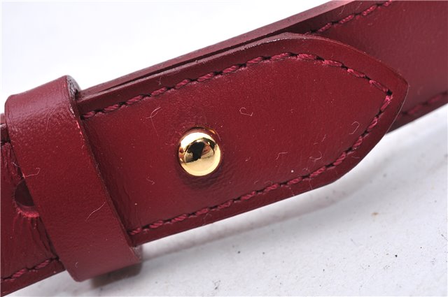 Authentic BURBERRY Vintage Leather Shoulder Hand Bag Purse Red 2621E