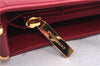 Authentic BURBERRY Vintage Leather Shoulder Hand Bag Purse Red 2621E