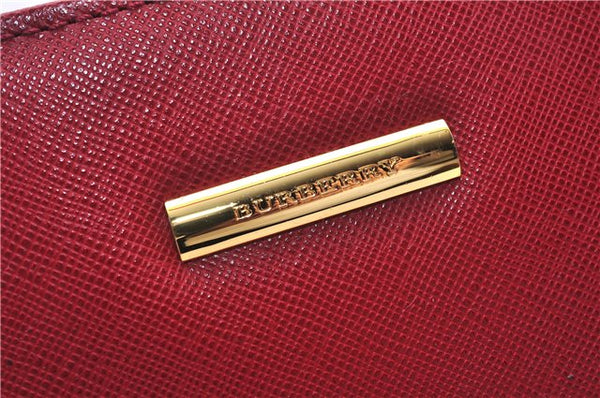 Authentic BURBERRY Vintage Leather Shoulder Hand Bag Purse Red 2621E