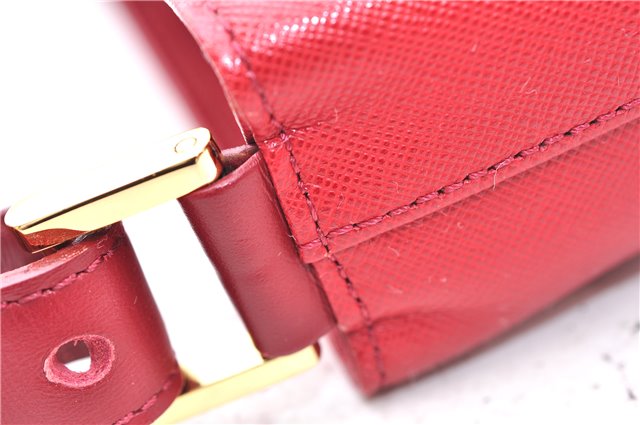 Authentic BURBERRY Vintage Leather Shoulder Hand Bag Purse Red 2621E
