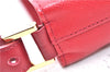 Authentic BURBERRY Vintage Leather Shoulder Hand Bag Purse Red 2621E