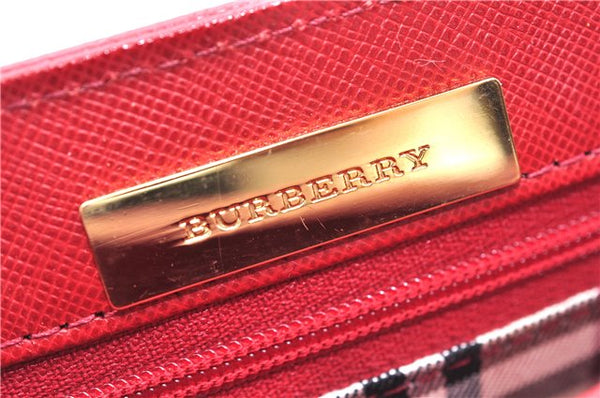 Authentic BURBERRY Vintage Leather Shoulder Hand Bag Purse Red 2621E
