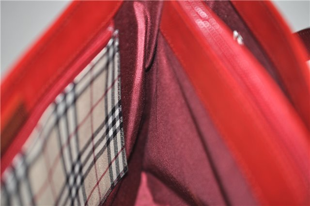 Authentic BURBERRY Vintage Leather Shoulder Hand Bag Purse Red 2621E