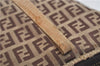 Authentic FENDI Zucchino Shoulder Tote Bag Canvas Leather Brown 2622D