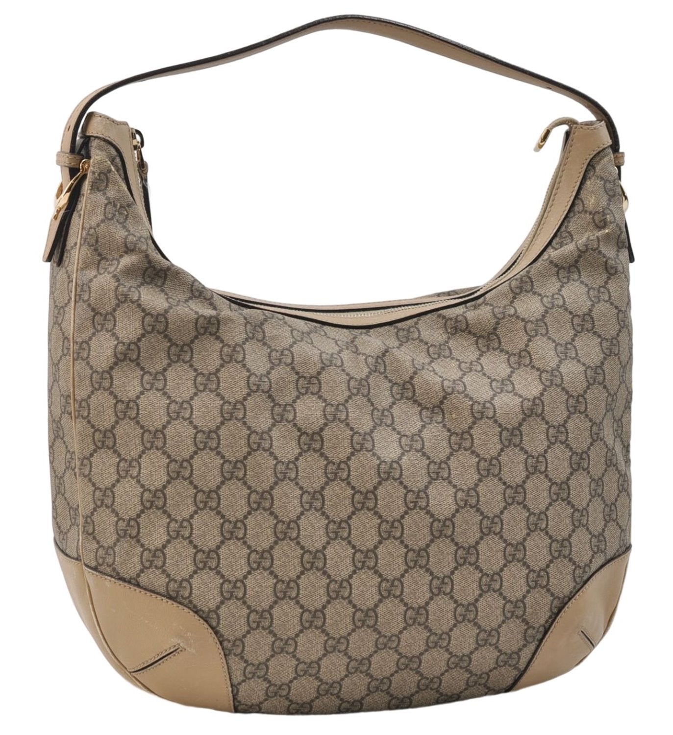 Authentic GUCCI Vintage Shoulder Hand Bag Purse GG PVC Leather Brown 2624E