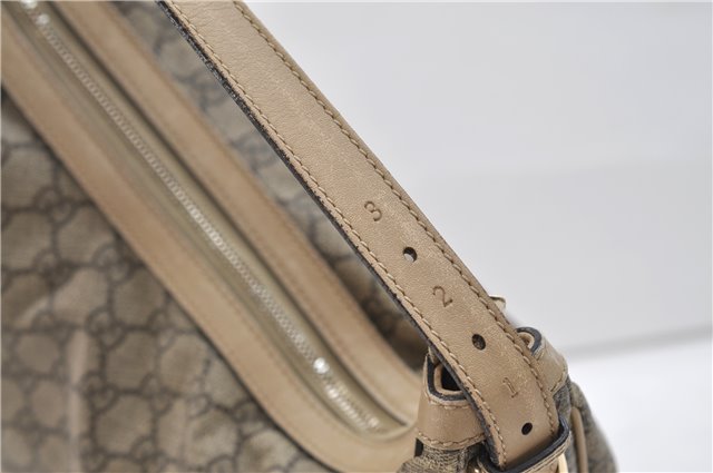 Authentic GUCCI Vintage Shoulder Hand Bag Purse GG PVC Leather Brown 2624E