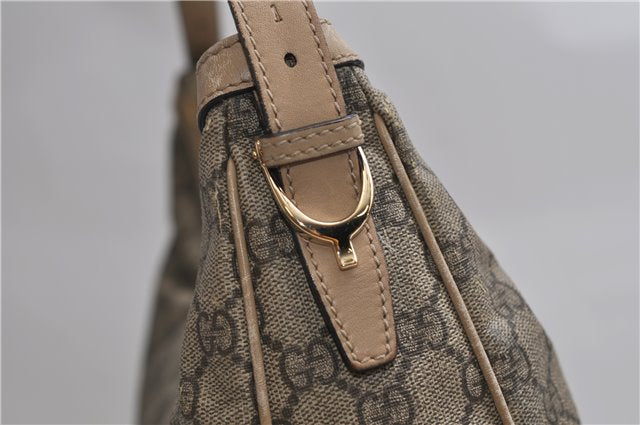 Authentic GUCCI Vintage Shoulder Hand Bag Purse GG PVC Leather Brown 2624E