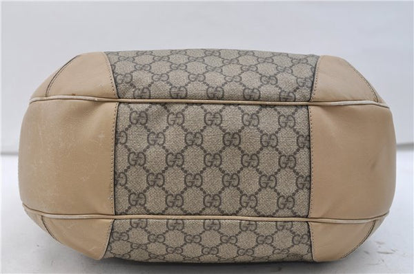 Authentic GUCCI Vintage Shoulder Hand Bag Purse GG PVC Leather Brown 2624E