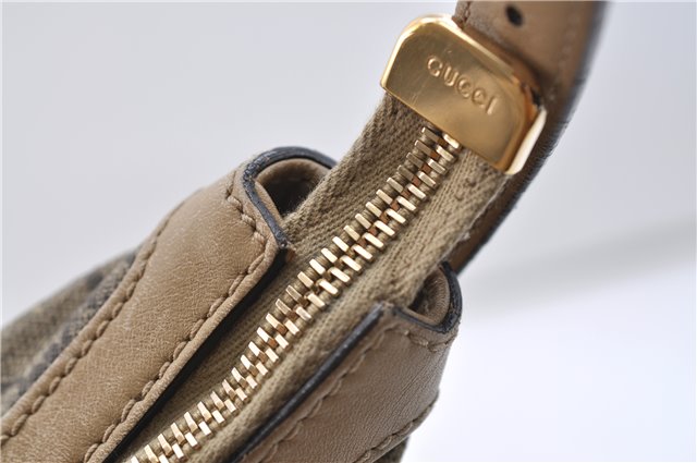 Authentic GUCCI Vintage Shoulder Hand Bag Purse GG PVC Leather Brown 2624E