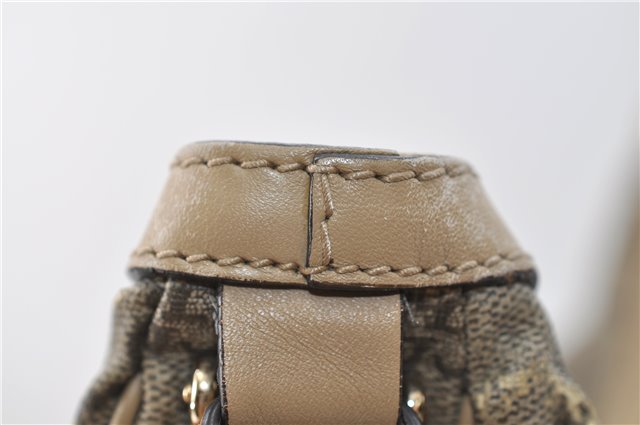 Authentic GUCCI Vintage Shoulder Hand Bag Purse GG PVC Leather Brown 2624E