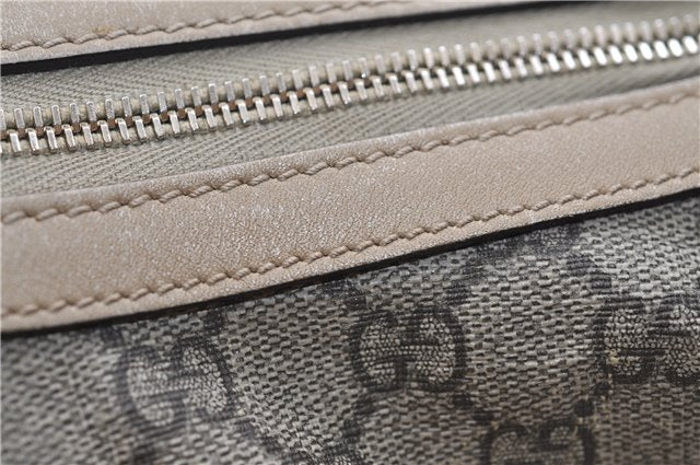 Authentic GUCCI Vintage Shoulder Hand Bag Purse GG PVC Leather Brown 2624E