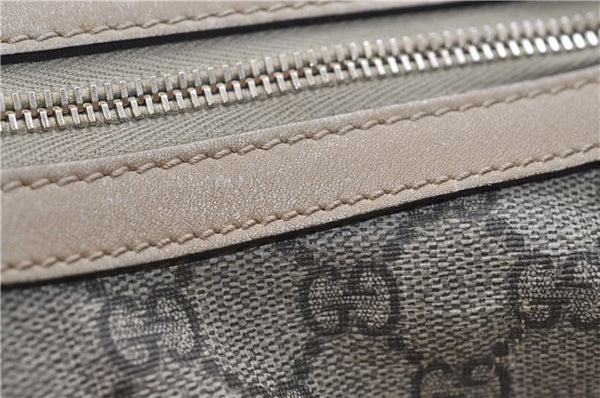 Authentic GUCCI Vintage Shoulder Hand Bag Purse GG PVC Leather Brown 2624E