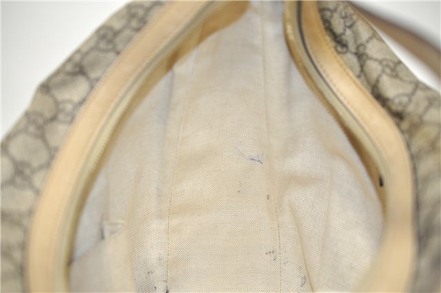 Authentic GUCCI Vintage Shoulder Hand Bag Purse GG PVC Leather Brown 2624E