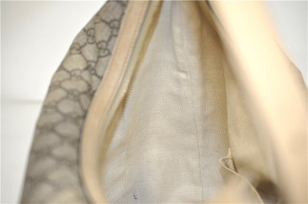 Authentic GUCCI Vintage Shoulder Hand Bag Purse GG PVC Leather Brown 2624E