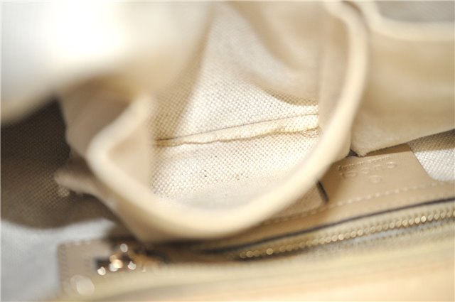 Authentic GUCCI Vintage Shoulder Hand Bag Purse GG PVC Leather Brown 2624E