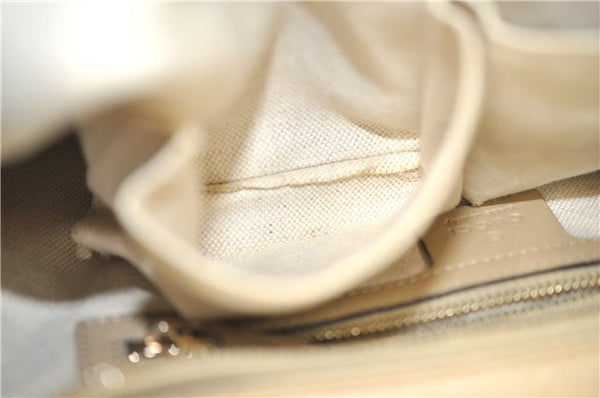 Authentic GUCCI Vintage Shoulder Hand Bag Purse GG PVC Leather Brown 2624E