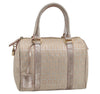 Authentic FENDI Zucchino Hand Bag Purse Canvas Leather Silver Beige 2624I