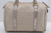 Authentic FENDI Zucchino Hand Bag Purse Canvas Leather Silver Beige 2624I