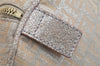 Authentic FENDI Zucchino Hand Bag Purse Canvas Leather Silver Beige 2624I