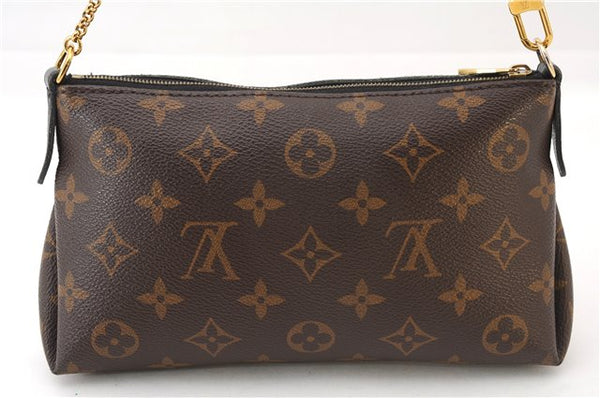 Auth Louis Vuitton Monogram Pallas Clutch Shoulder Hand Bag M44058 Black 2627F