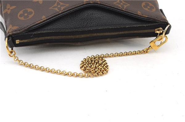 Auth Louis Vuitton Monogram Pallas Clutch Shoulder Hand Bag M44058 Black 2627F