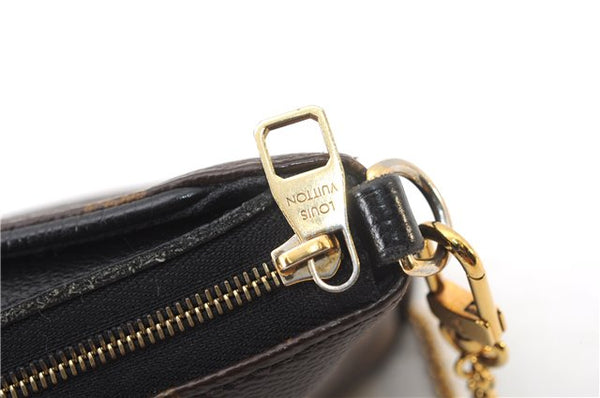 Auth Louis Vuitton Monogram Pallas Clutch Shoulder Hand Bag M44058 Black 2627F