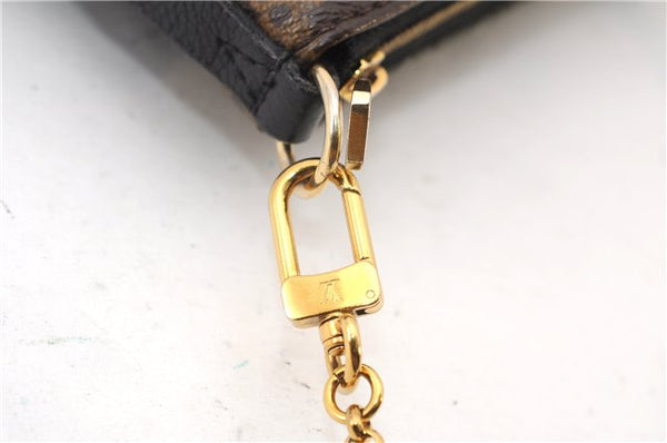 Auth Louis Vuitton Monogram Pallas Clutch Shoulder Hand Bag M44058 Black 2627F