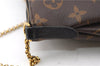 Auth Louis Vuitton Monogram Pallas Clutch Shoulder Hand Bag M44058 Black 2627F