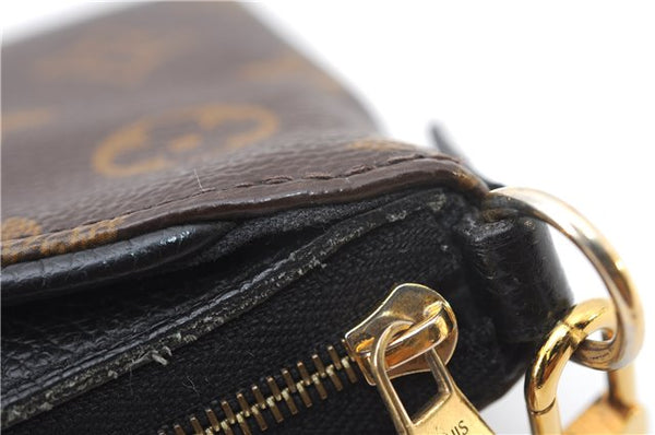 Auth Louis Vuitton Monogram Pallas Clutch Shoulder Hand Bag M44058 Black 2627F