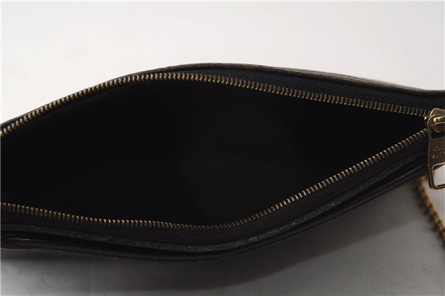 Auth Louis Vuitton Monogram Pallas Clutch Shoulder Hand Bag M44058 Black 2627F