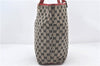 Authentic GUCCI Shoulder Tote Bag Purse GG Canvas Leather 0021098 Navy 2628E