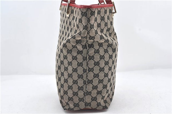 Authentic GUCCI Shoulder Tote Bag Purse GG Canvas Leather 0021098 Navy 2628E