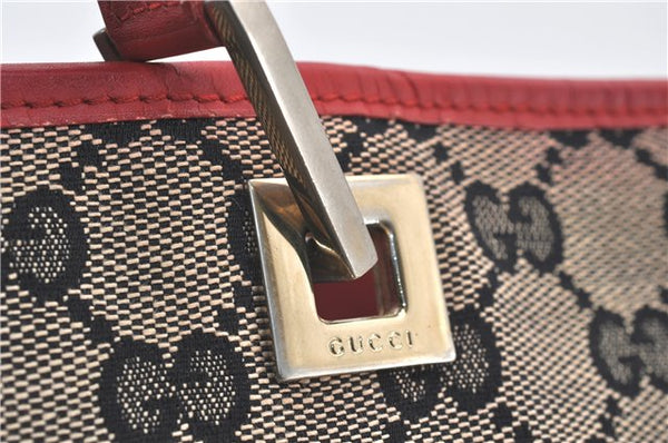 Authentic GUCCI Shoulder Tote Bag Purse GG Canvas Leather 0021098 Navy 2628E