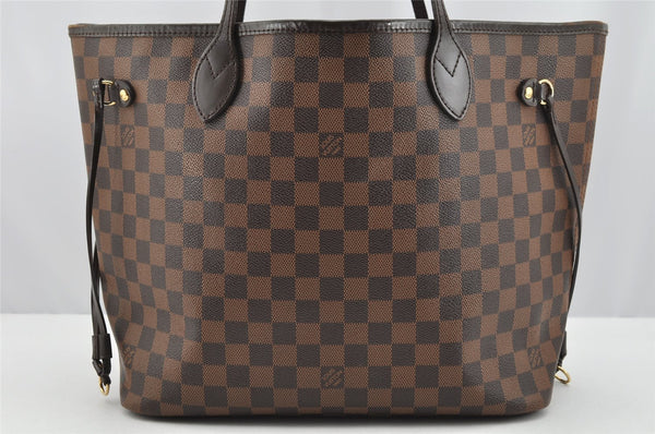 Authentic Louis Vuitton Damier Neverfull MM Shoulder Tote Bag N51105 LV 2628I