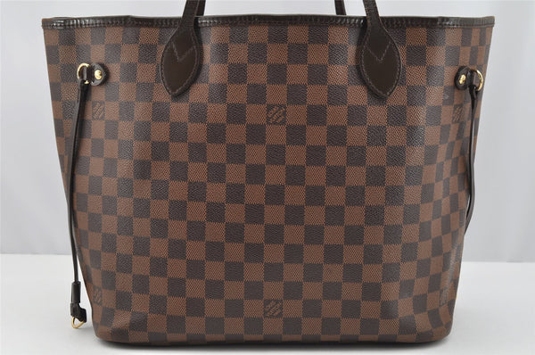 Authentic Louis Vuitton Damier Neverfull MM Shoulder Tote Bag N51105 LV 2628I