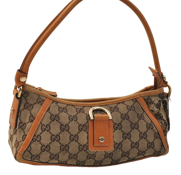 Authentic GUCCI Abbey Shoulder Hand Bag GG Canvas Leather 130939 Brown 2630E