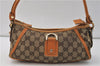 Authentic GUCCI Abbey Shoulder Hand Bag GG Canvas Leather 130939 Brown 2630E