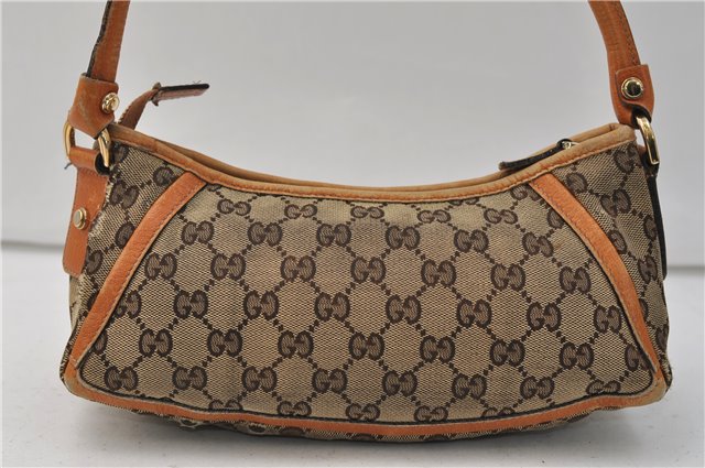 Authentic GUCCI Abbey Shoulder Hand Bag GG Canvas Leather 130939 Brown 2630E