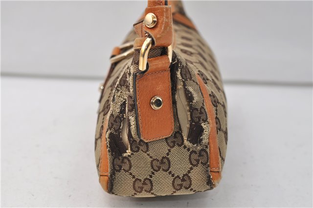Authentic GUCCI Abbey Shoulder Hand Bag GG Canvas Leather 130939 Brown 2630E