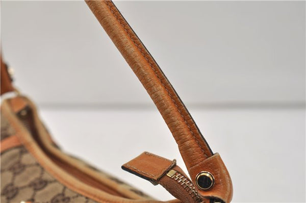 Authentic GUCCI Abbey Shoulder Hand Bag GG Canvas Leather 130939 Brown 2630E